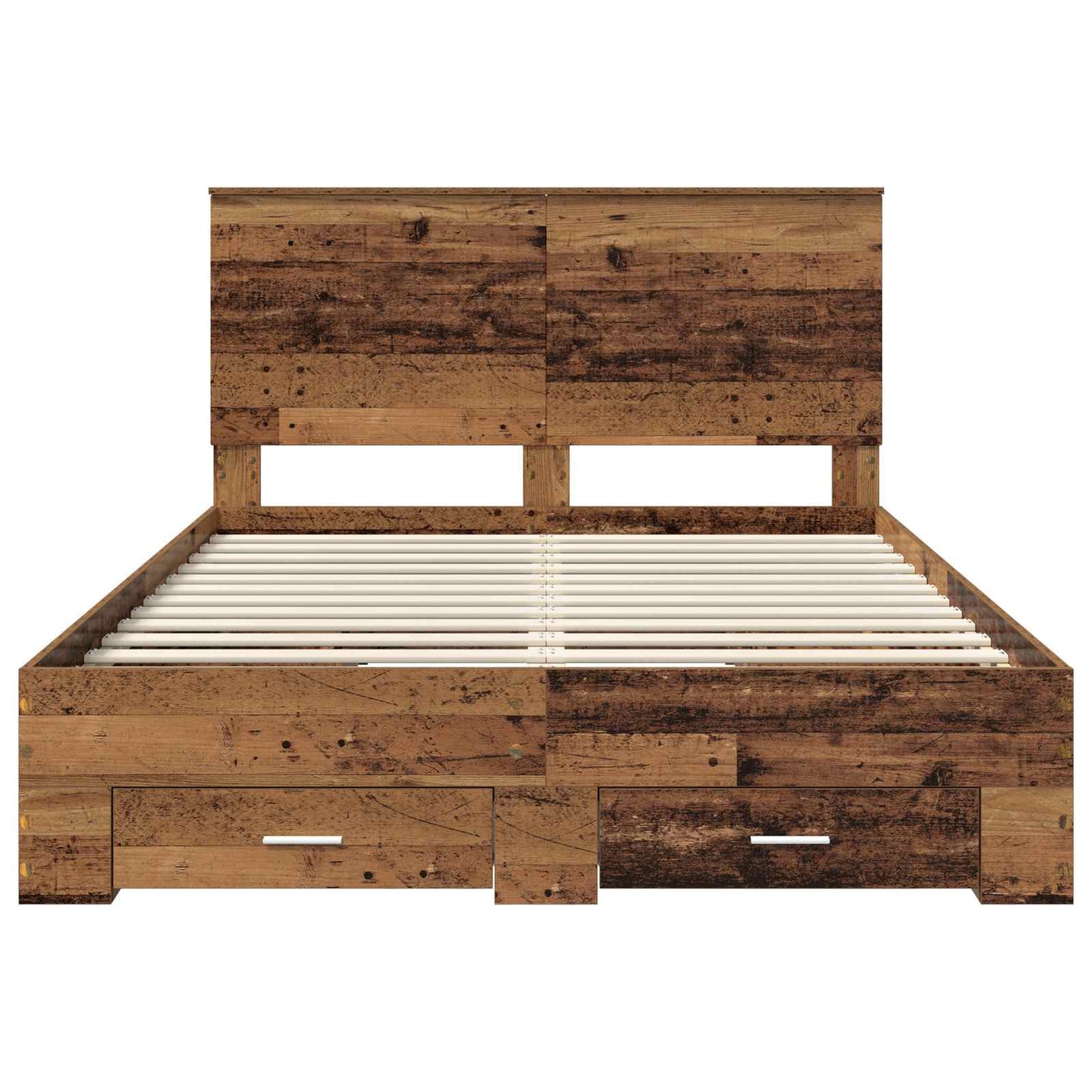 Bed Frame with Headboard Old Wood 140 x 190 cm Engineered Wood