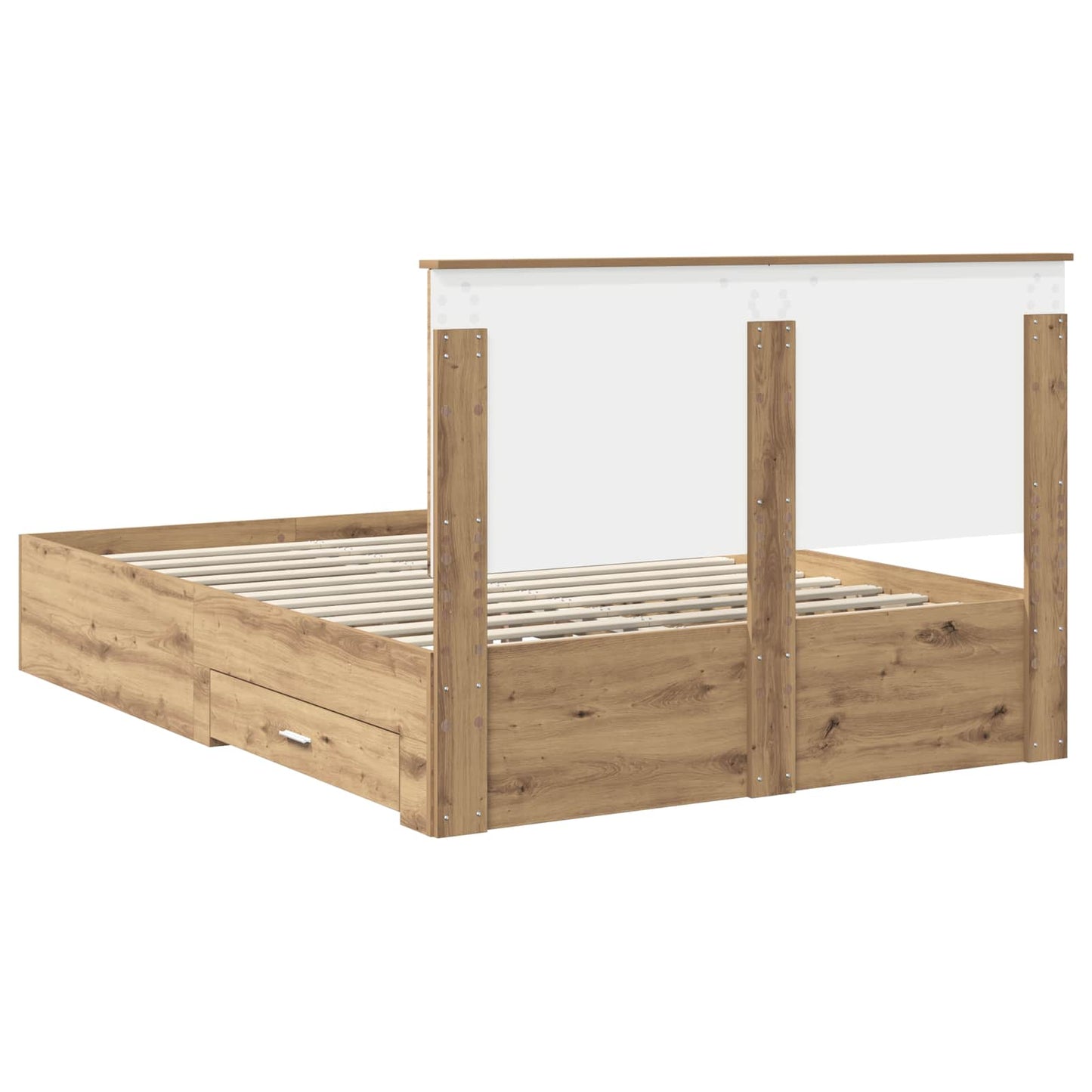 Bed Frame with Drawer Artisan Oak 135 x 190 cm Engineered Wood
