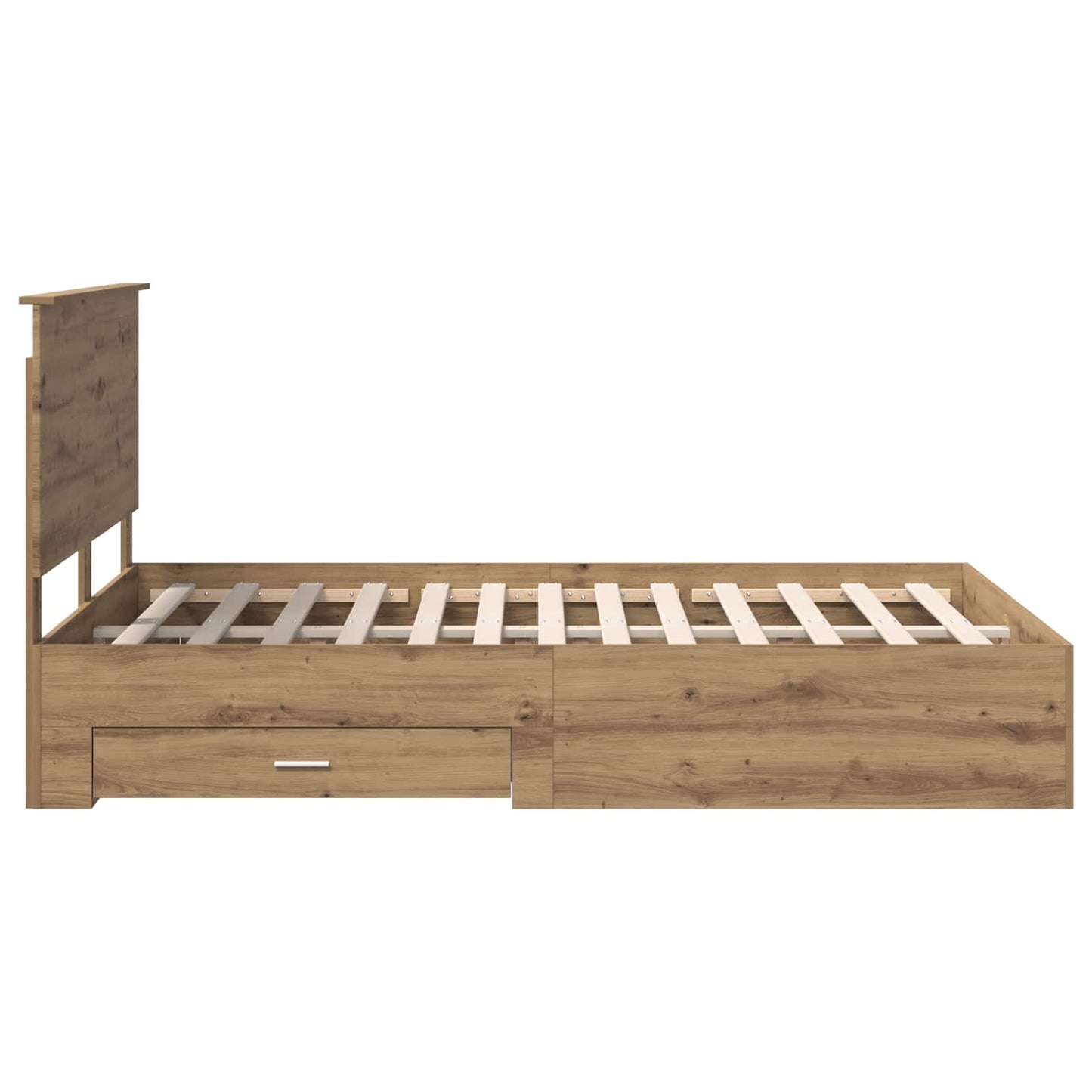 Bed Frame with Drawer Artisan Oak 135 x 190 cm Engineered Wood