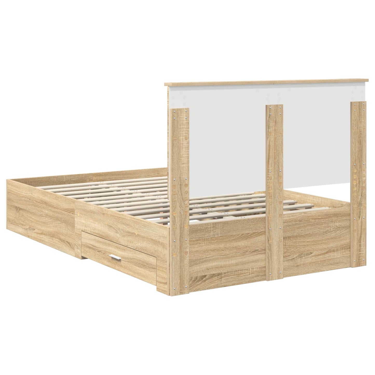 Bed Frame with Drawer Sonoma Oak 120 x 200 cm Engineered Wood