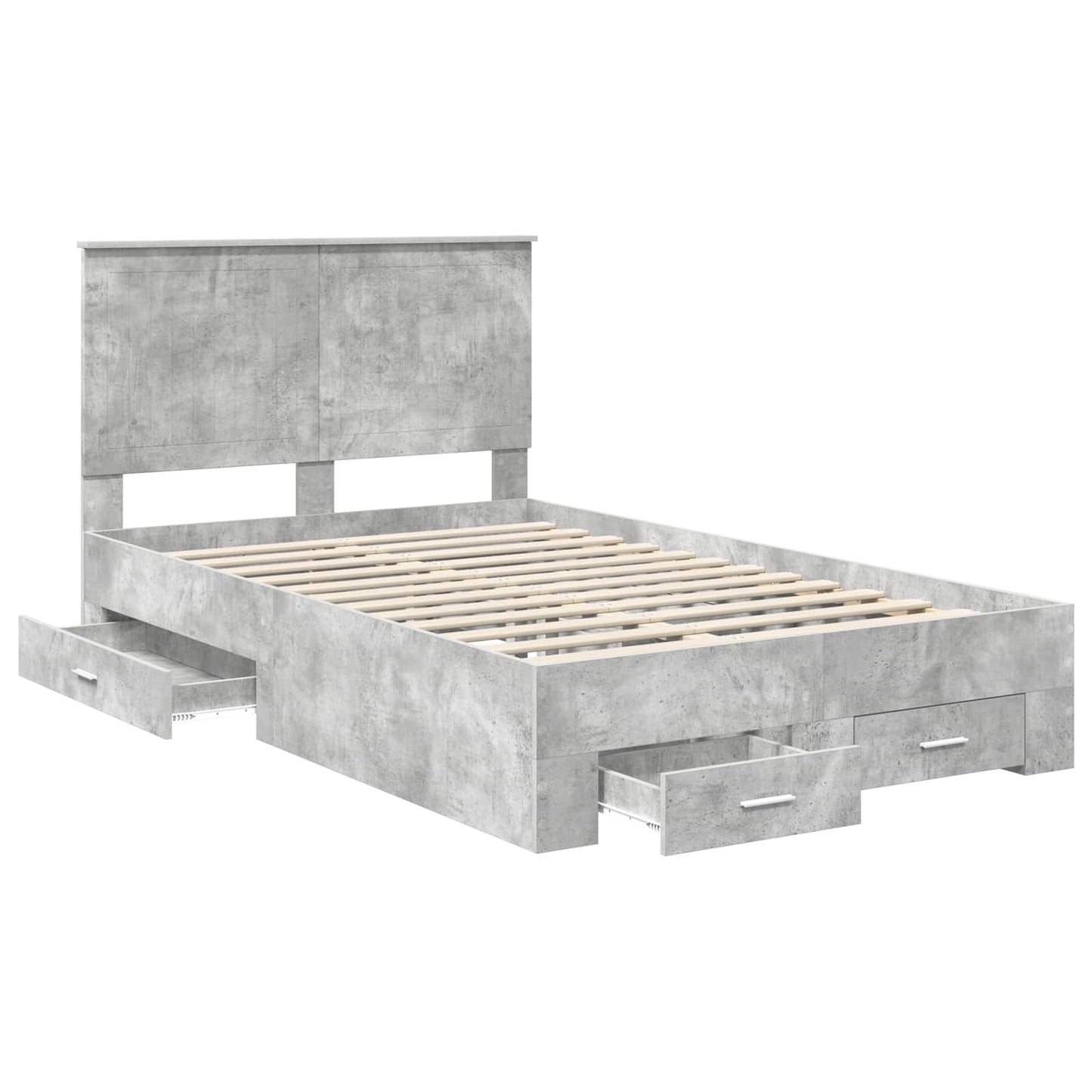 Bed Frame Concrete Grey 120 x 200 cm Engineered Wood