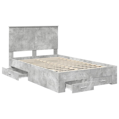 Bed Frame Concrete Grey 120 x 200 cm Engineered Wood