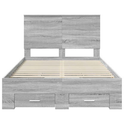 Bed Frame with Drawer Grey Sonoma 120 x 200 cm Engineered Wood