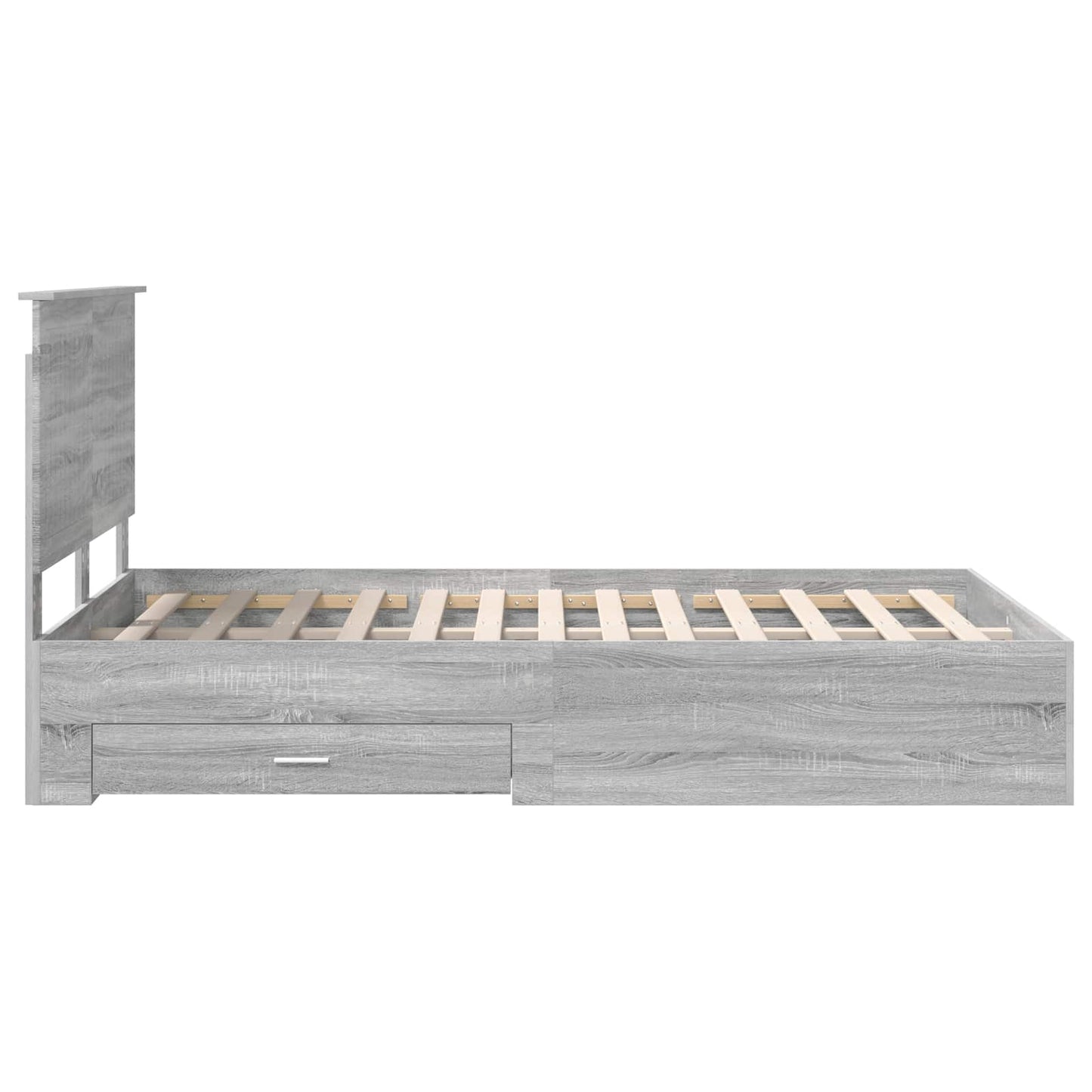 Bed Frame with Drawer Grey Sonoma 120 x 200 cm Engineered Wood