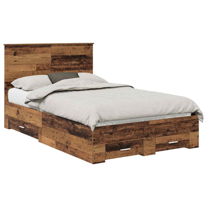 Bed Frame with Headboard Old Wood 120 x 200 cm Engineered Wood