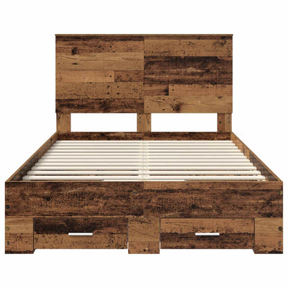 Bed Frame with Headboard Old Wood 120 x 200 cm Engineered Wood