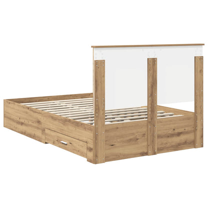 Bed Frame with Drawer Artisan Oak 120 x 200 cm Engineered Wood