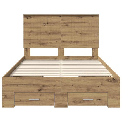 Bed Frame with Drawer Artisan Oak 120 x 200 cm Engineered Wood