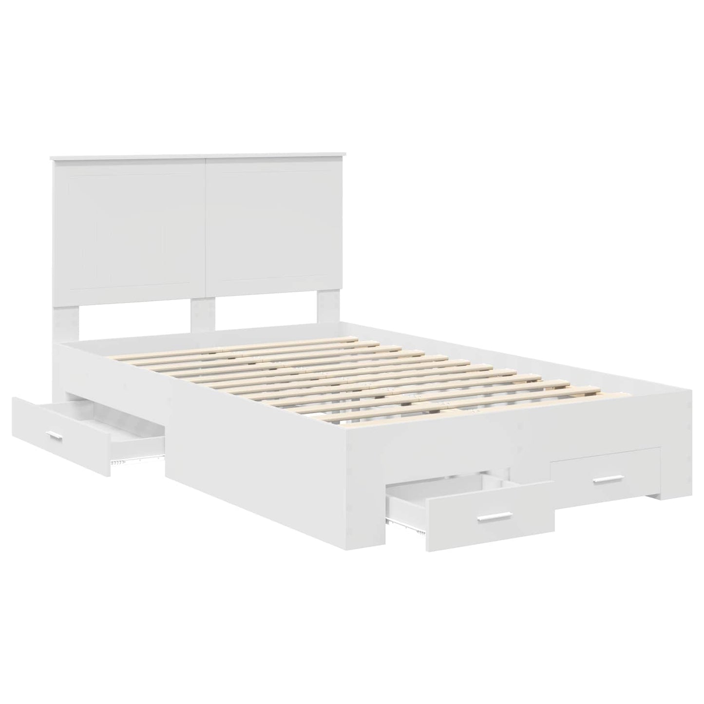 Bed Frame with Headboard White 120 x 190 cm Engineered Wood