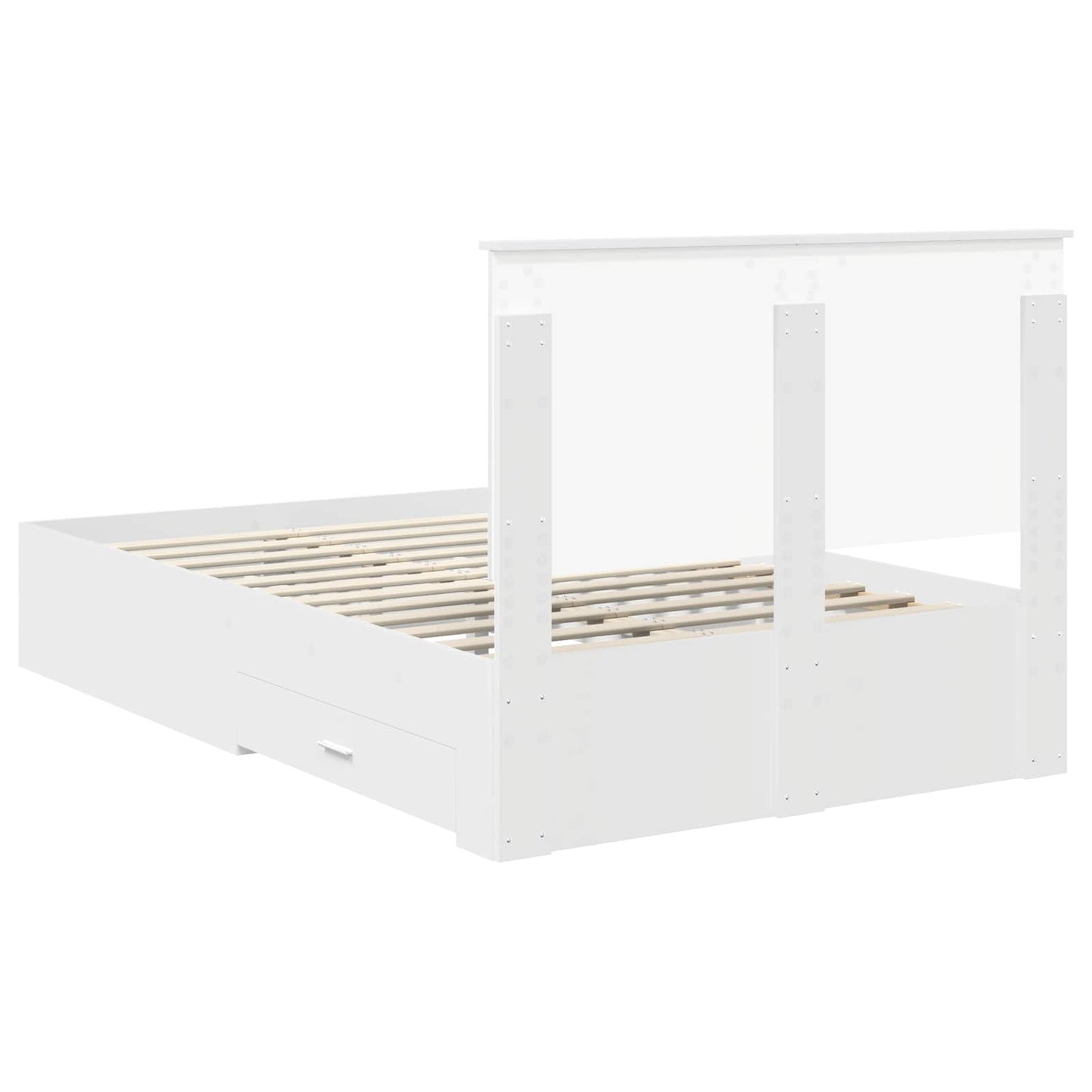 Bed Frame with Headboard White 120 x 190 cm Engineered Wood