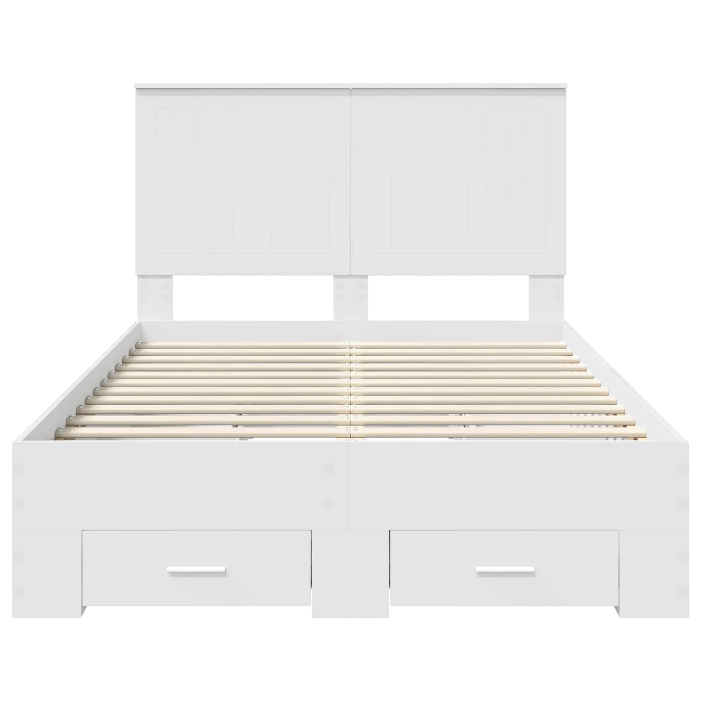 Bed Frame with Headboard White 120 x 190 cm Engineered Wood