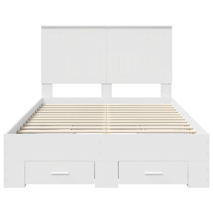 Bed Frame with Headboard White 120 x 190 cm Engineered Wood