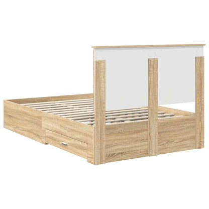 Bed Frame with Drawer Sonoma Oak 120 x 190 cm Engineered Wood