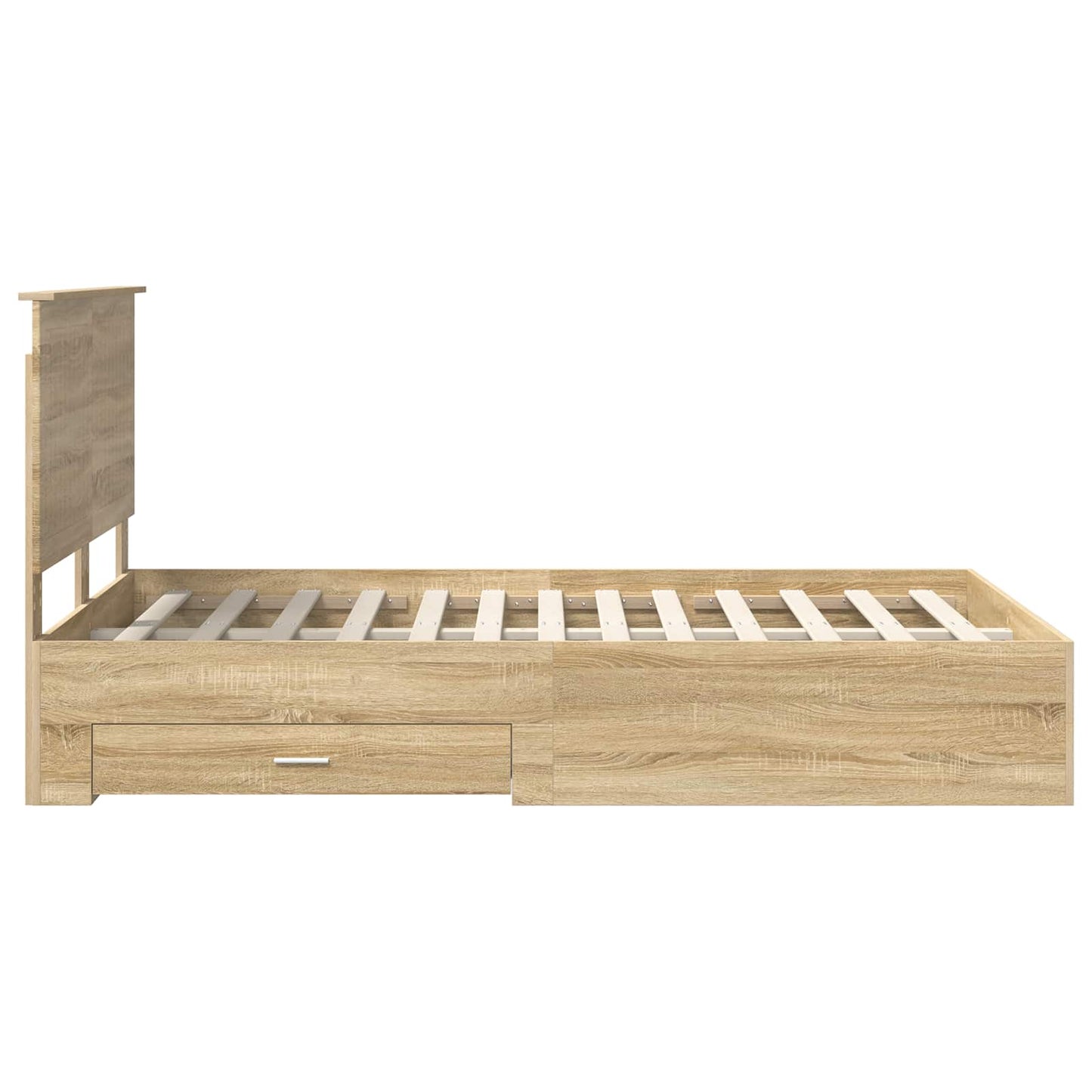 Bed Frame with Drawer Sonoma Oak 120 x 190 cm Engineered Wood
