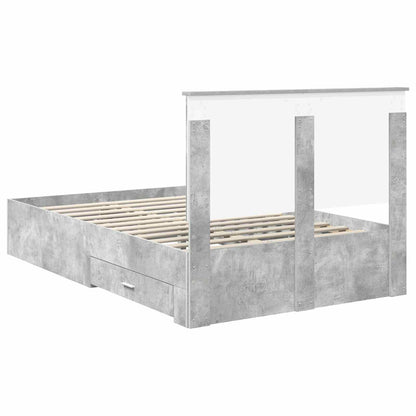 Bed Frame Concrete Grey 120 x 190 cm Engineered Wood
