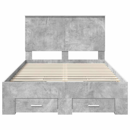 Bed Frame Concrete Grey 120 x 190 cm Engineered Wood