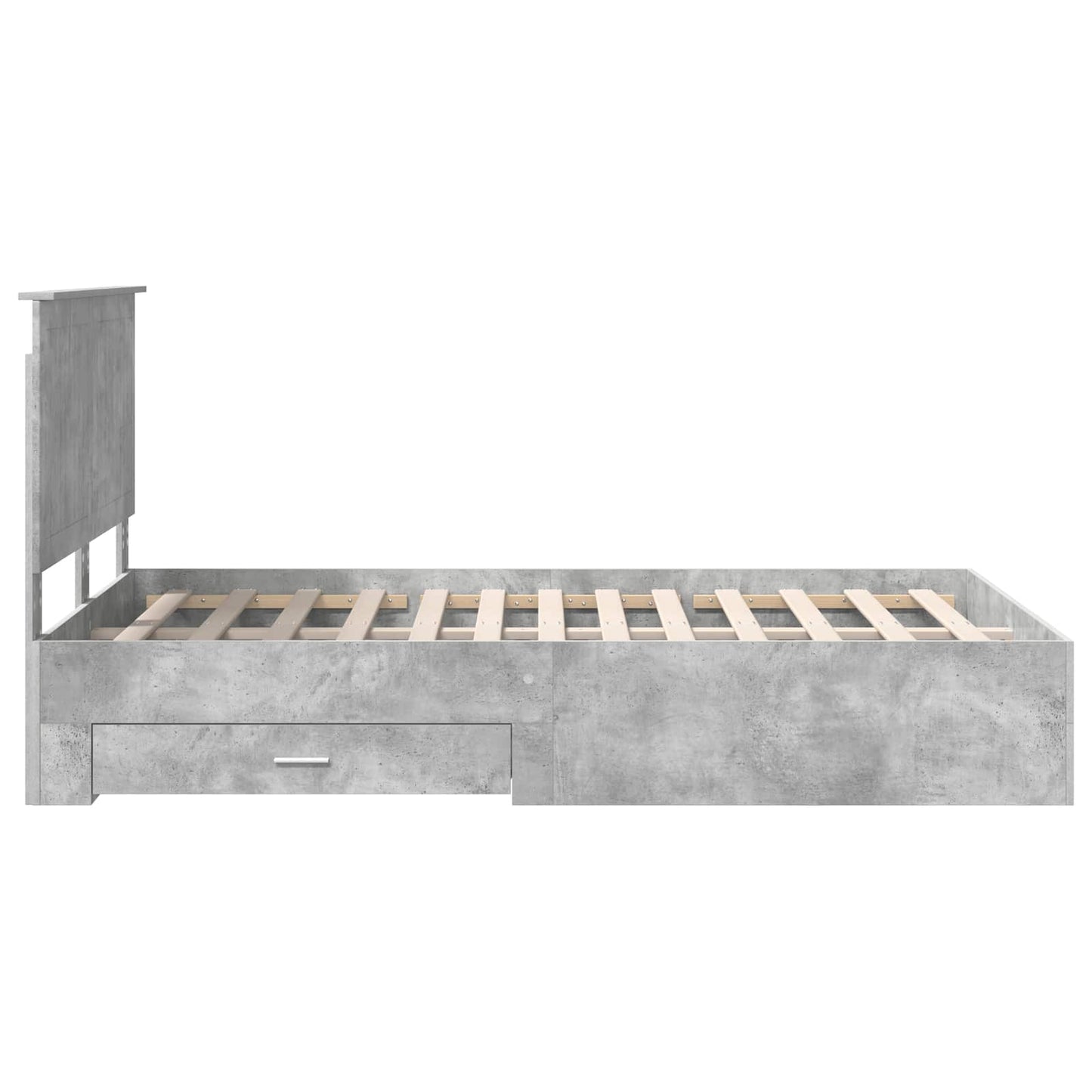 Bed Frame Concrete Grey 120 x 190 cm Engineered Wood