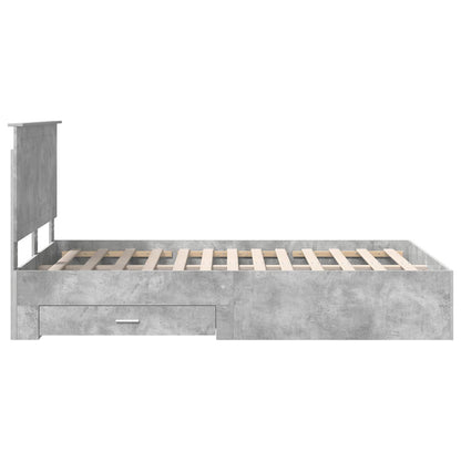 Bed Frame Concrete Grey 120 x 190 cm Engineered Wood