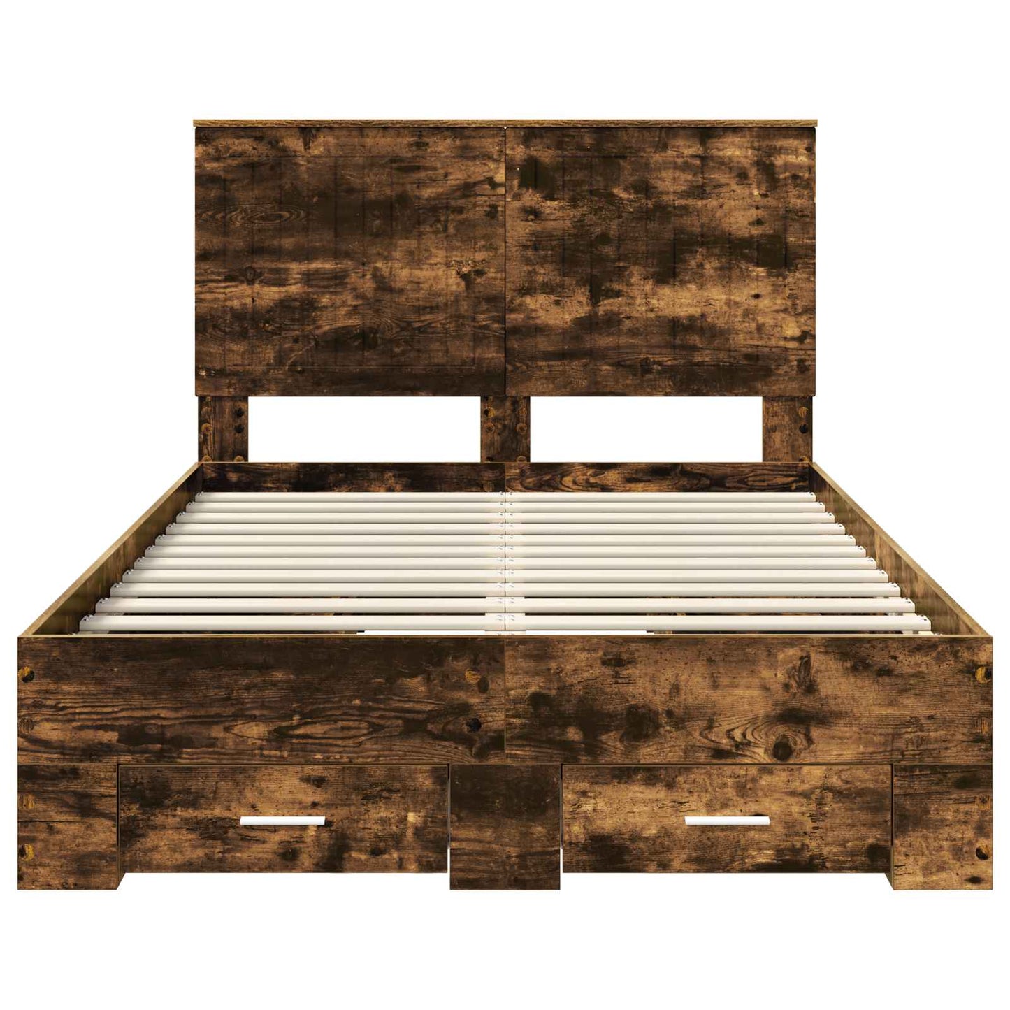 Bed Frame with Drawer Smoked Oak 120 x 190 cm Engineered Wood