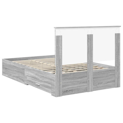 Bed Frame with Drawer Grey Sonoma 120 x 190 cm Engineered Wood