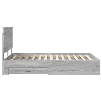 Bed Frame with Drawer Grey Sonoma 120 x 190 cm Engineered Wood