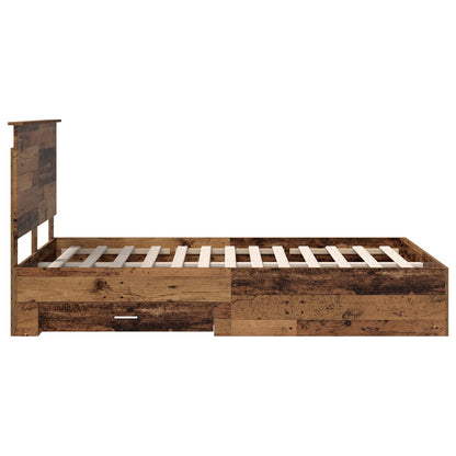 Bed Frame with Headboard Old Wood 120 x 190 cm Engineered Wood