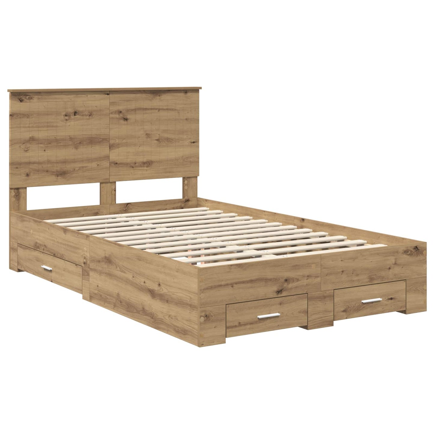 Bed Frame with Drawer Artisan Oak 120 x 190 cm Engineered Wood