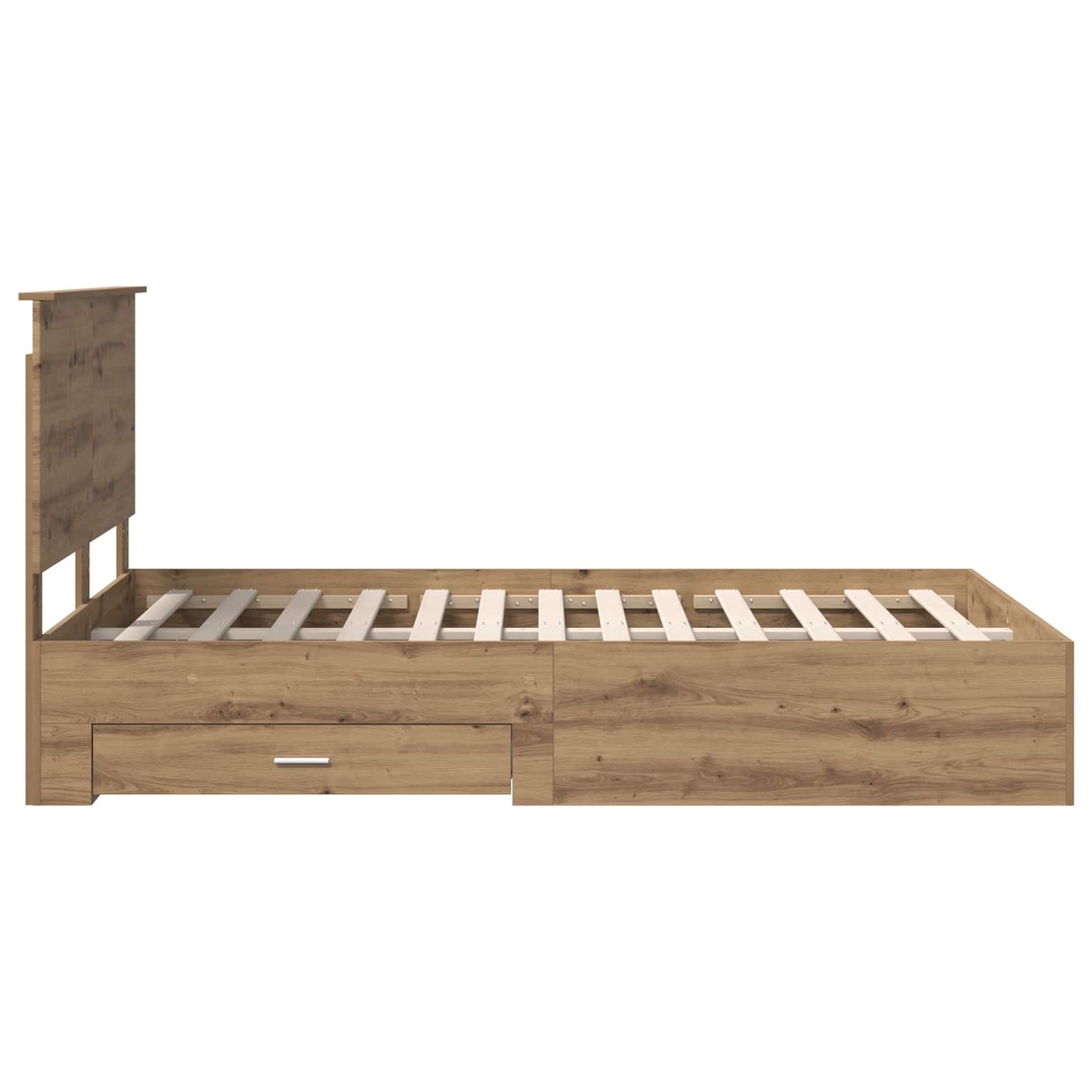 Bed Frame with Drawer Artisan Oak 120 x 190 cm Engineered Wood