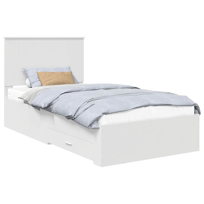 Bed Frame with Headboard White 100 x 200 cm Engineered Wood