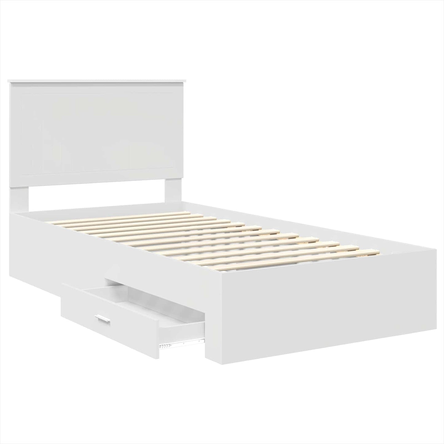 Bed Frame with Headboard White 100 x 200 cm Engineered Wood