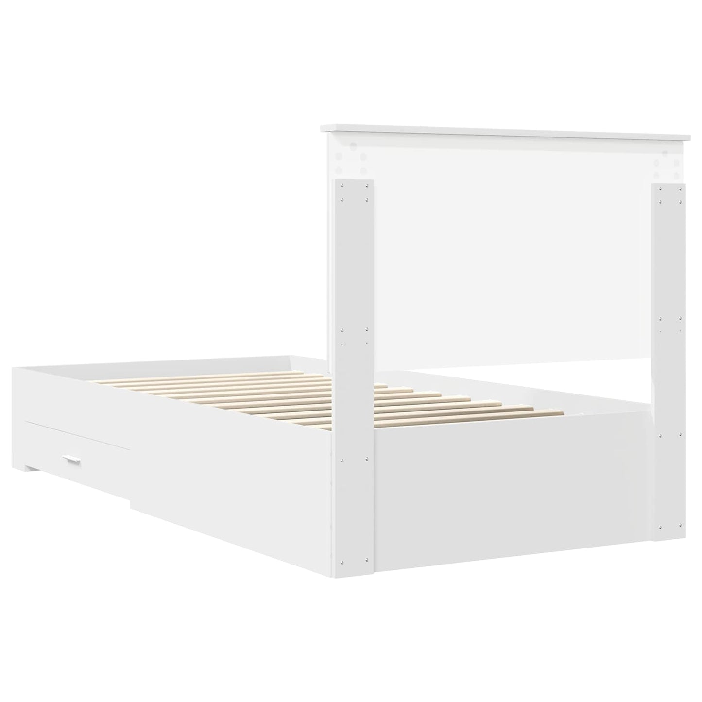 Bed Frame with Headboard White 100 x 200 cm Engineered Wood