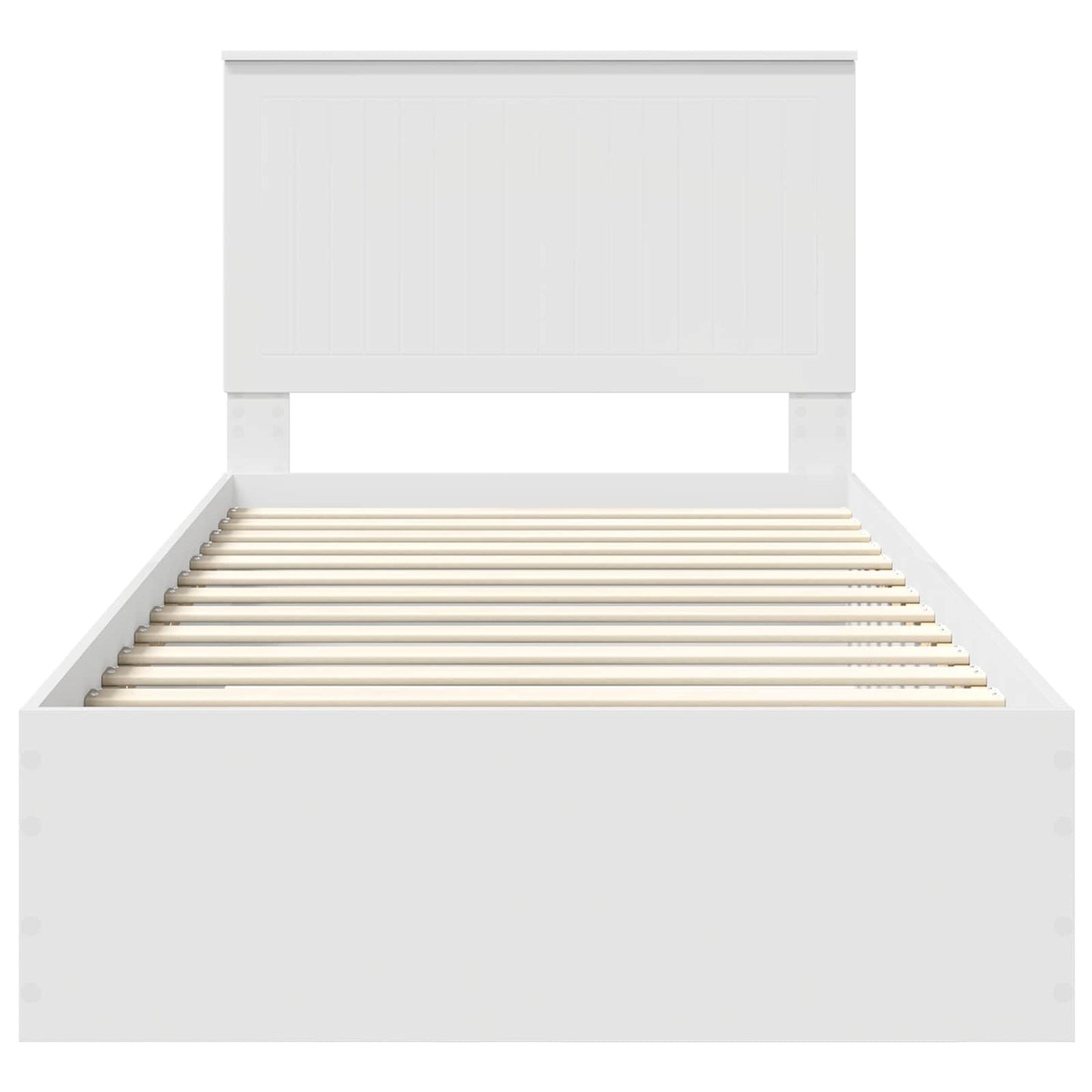 Bed Frame with Headboard White 100 x 200 cm Engineered Wood