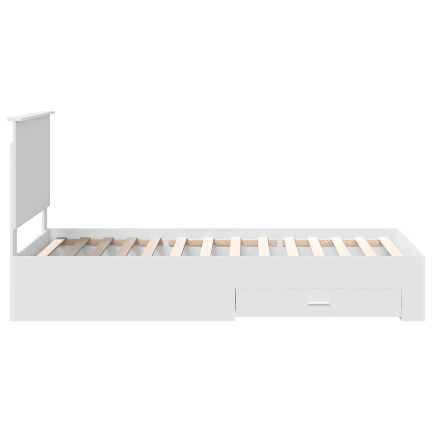 Bed Frame with Headboard White 100 x 200 cm Engineered Wood