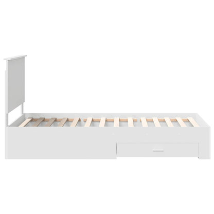 Bed Frame with Headboard White 100 x 200 cm Engineered Wood