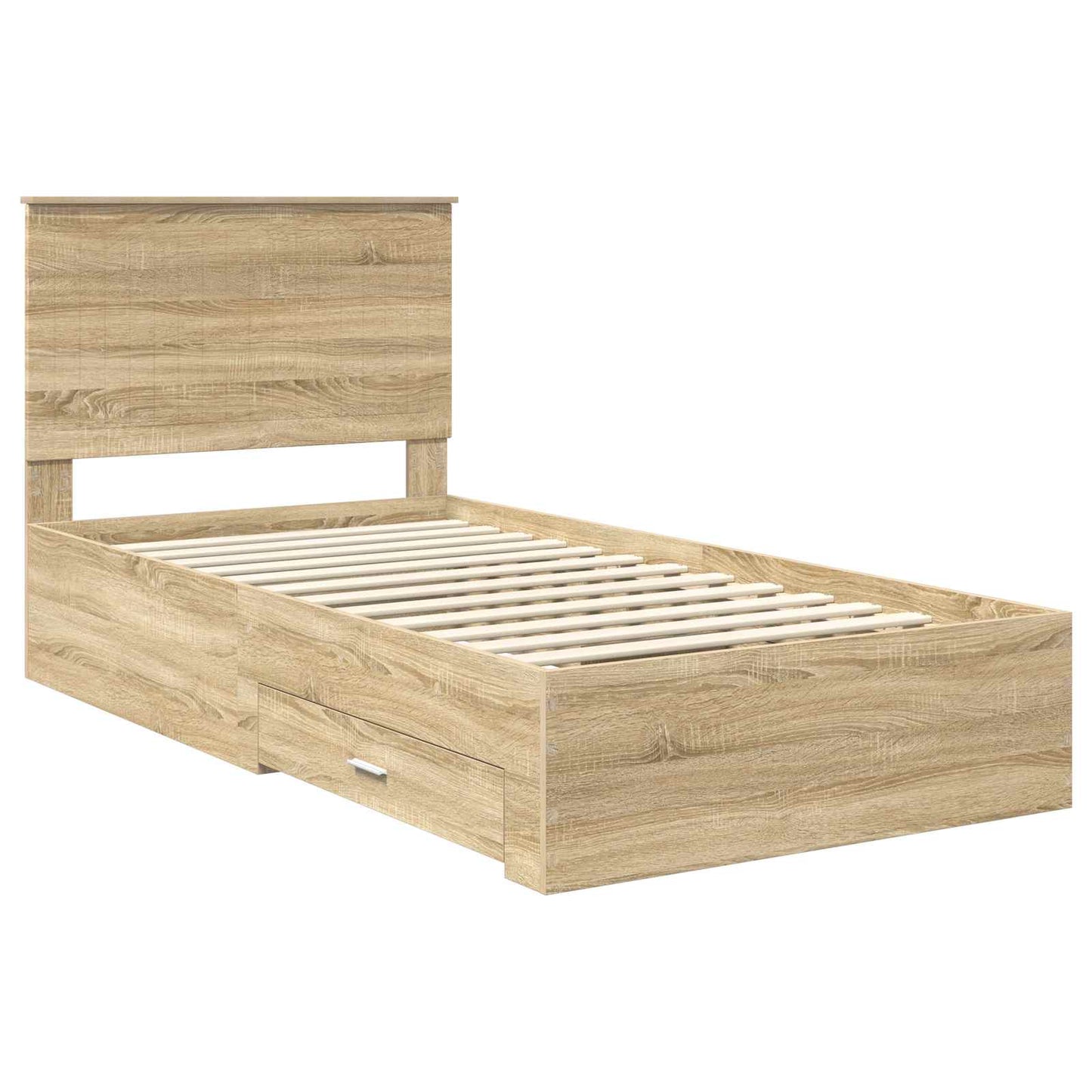 Bed Frame with Drawer Sonoma Oak 100 x 200 cm Engineered Wood