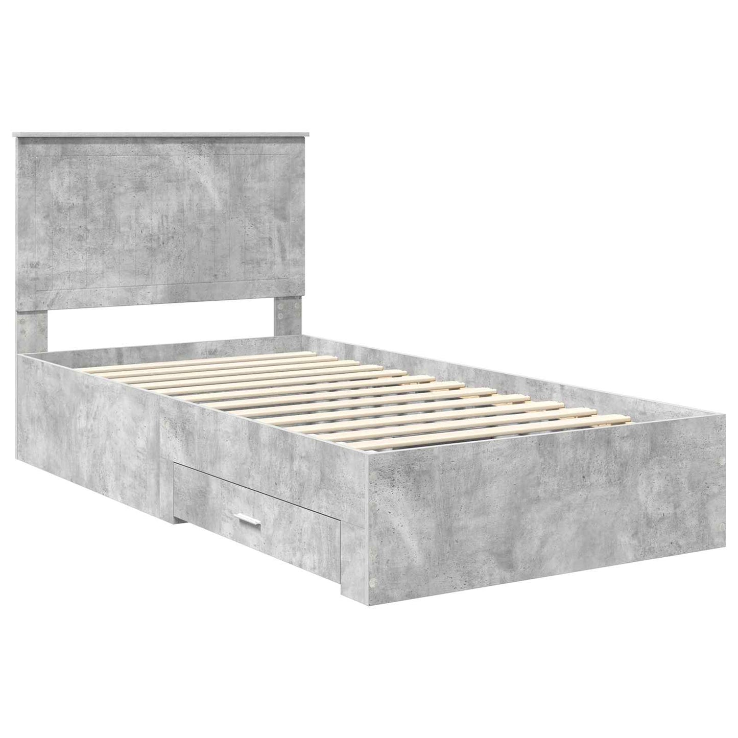 Bed Frame Concrete Grey 100 x 200 cm Engineered Wood