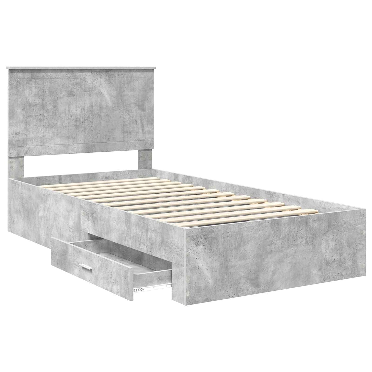 Bed Frame Concrete Grey 100 x 200 cm Engineered Wood