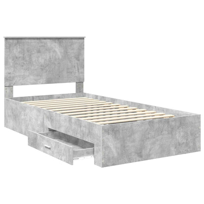 Bed Frame Concrete Grey 100 x 200 cm Engineered Wood