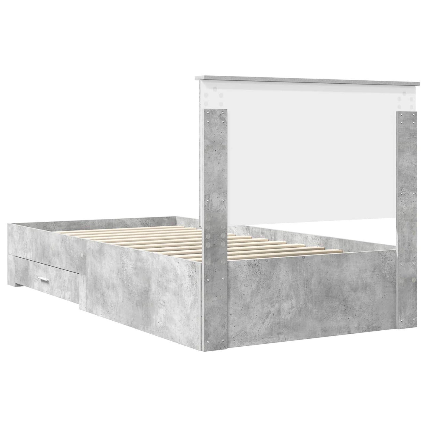 Bed Frame Concrete Grey 100 x 200 cm Engineered Wood