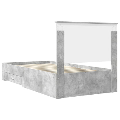 Bed Frame Concrete Grey 100 x 200 cm Engineered Wood