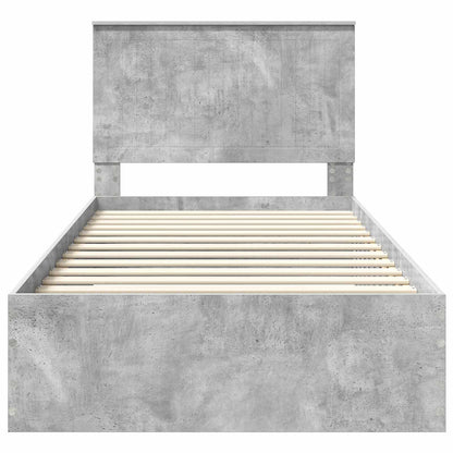 Bed Frame Concrete Grey 100 x 200 cm Engineered Wood