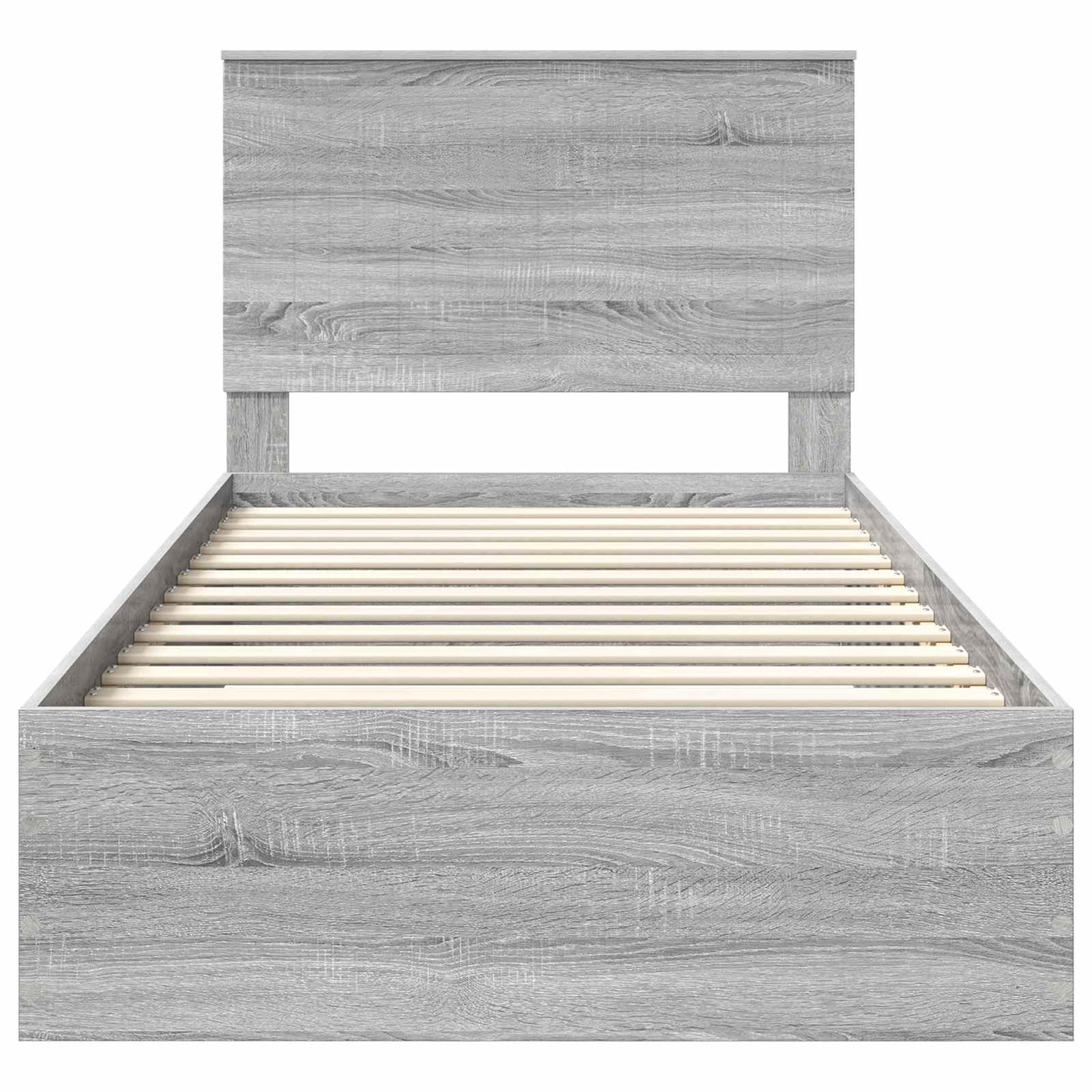 Bed Frame with Drawer Grey Sonoma 100 x 200 cm Engineered Wood