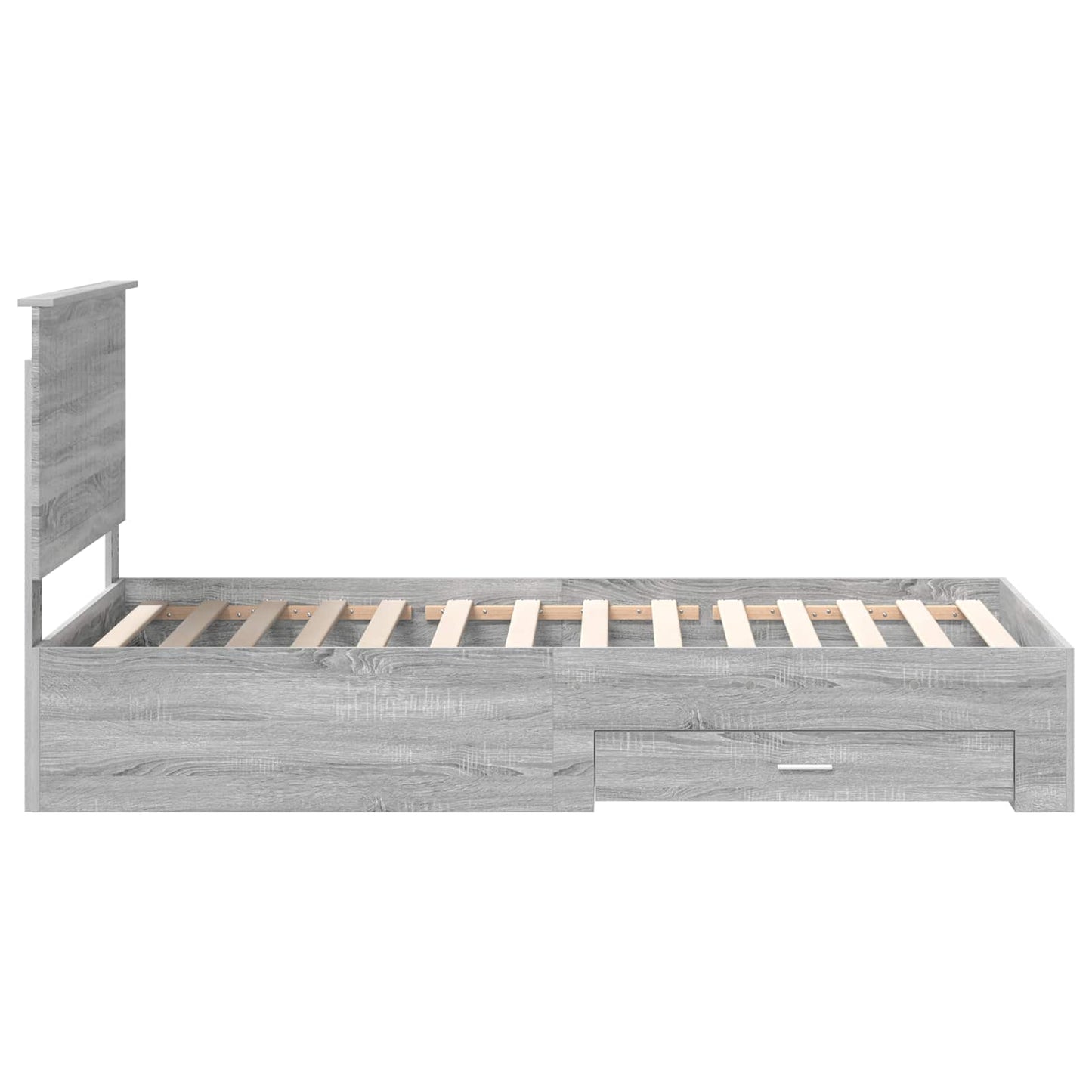 Bed Frame with Drawer Grey Sonoma 100 x 200 cm Engineered Wood