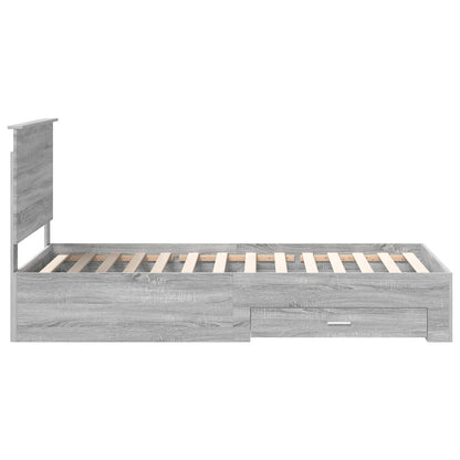 Bed Frame with Drawer Grey Sonoma 100 x 200 cm Engineered Wood