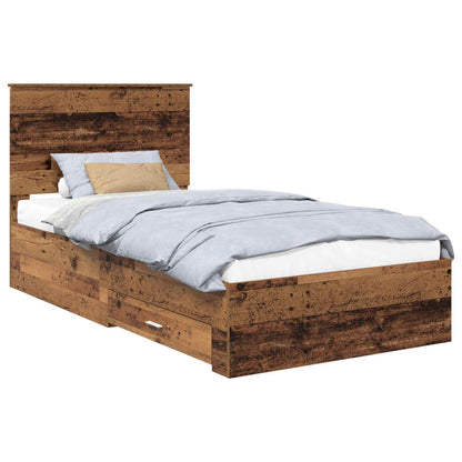 Bed Frame with Headboard Old Wood 100 x 200 cm Engineered Wood