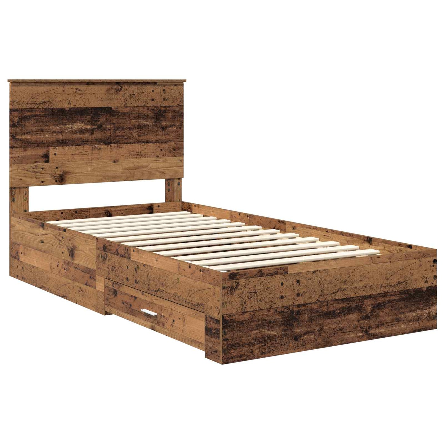 Bed Frame with Headboard Old Wood 100 x 200 cm Engineered Wood