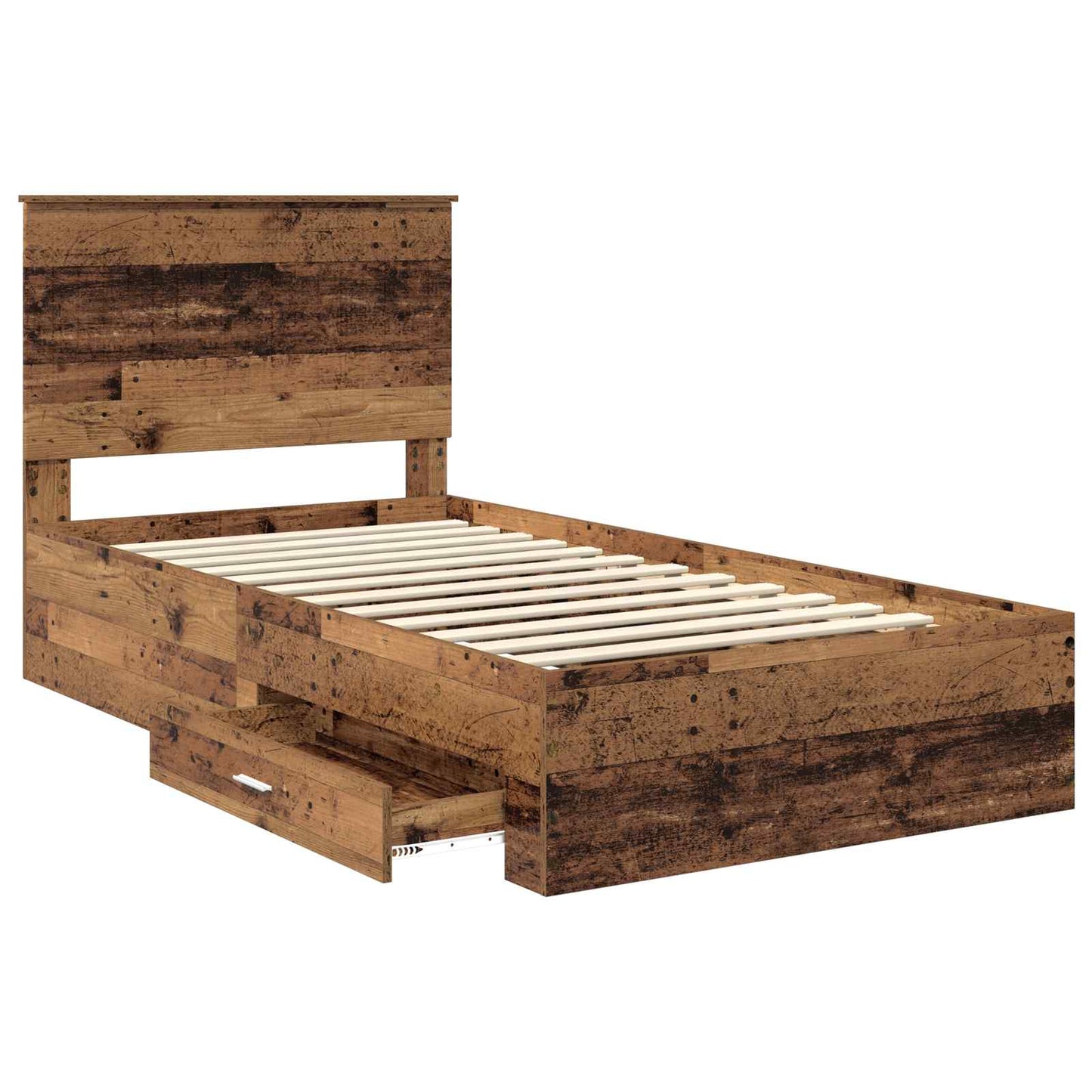 Bed Frame with Headboard Old Wood 100 x 200 cm Engineered Wood