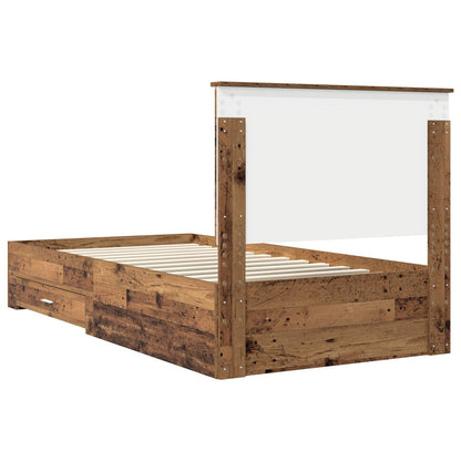 Bed Frame with Headboard Old Wood 100 x 200 cm Engineered Wood