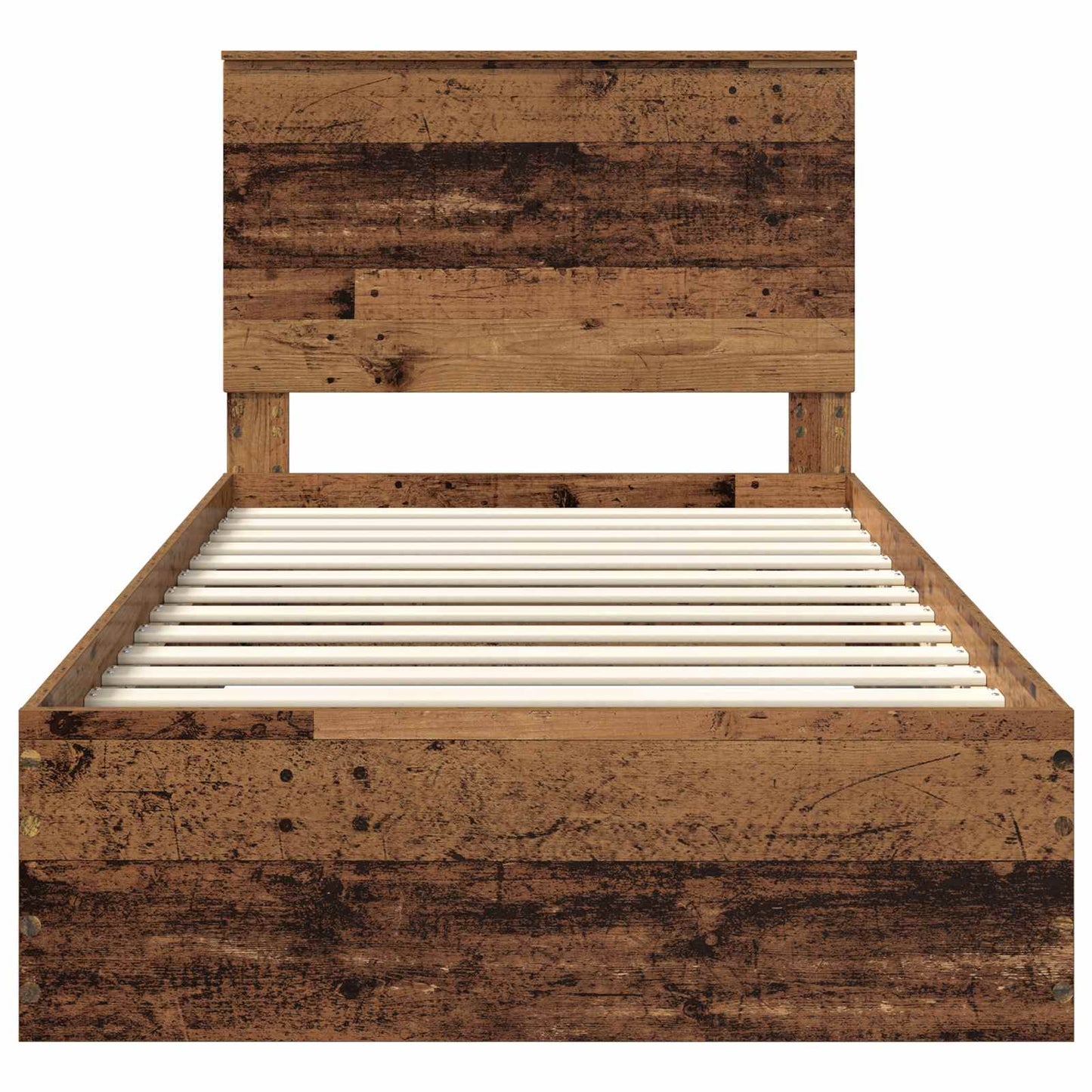 Bed Frame with Headboard Old Wood 100 x 200 cm Engineered Wood