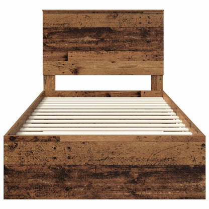 Bed Frame with Headboard Old Wood 100 x 200 cm Engineered Wood